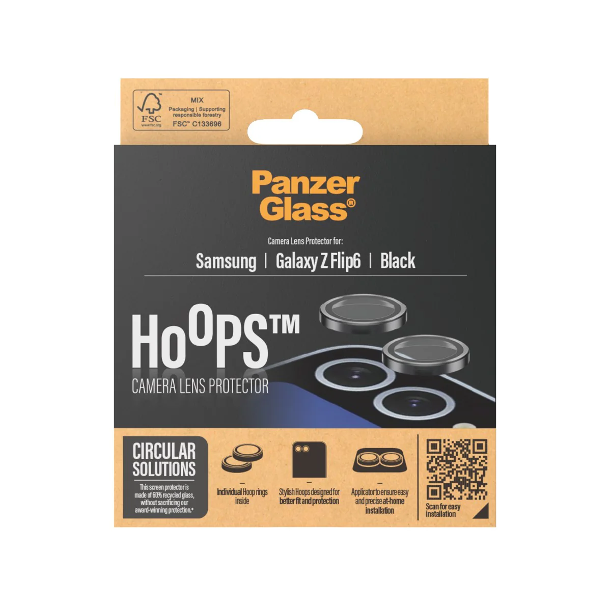 PanzerGlass® Hoops® Camera Lens Protector Black Samsung Galaxy Z Flip6 - Image 3
