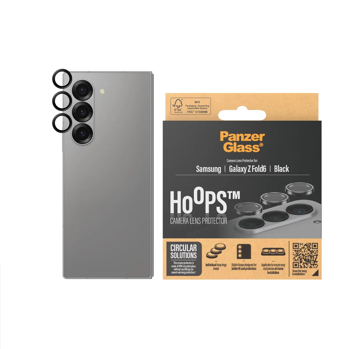 PanzerGlass® Hoops® Camera Lens Protector Black Samsung Galaxy Z Fold6 - Image 2