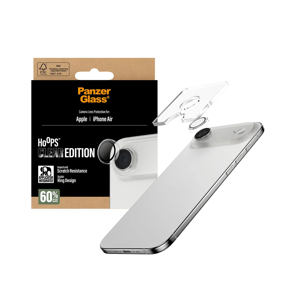 PanzerGlass® Hoops® Camera Lens Protector Transparent iPhone Air - Image 5