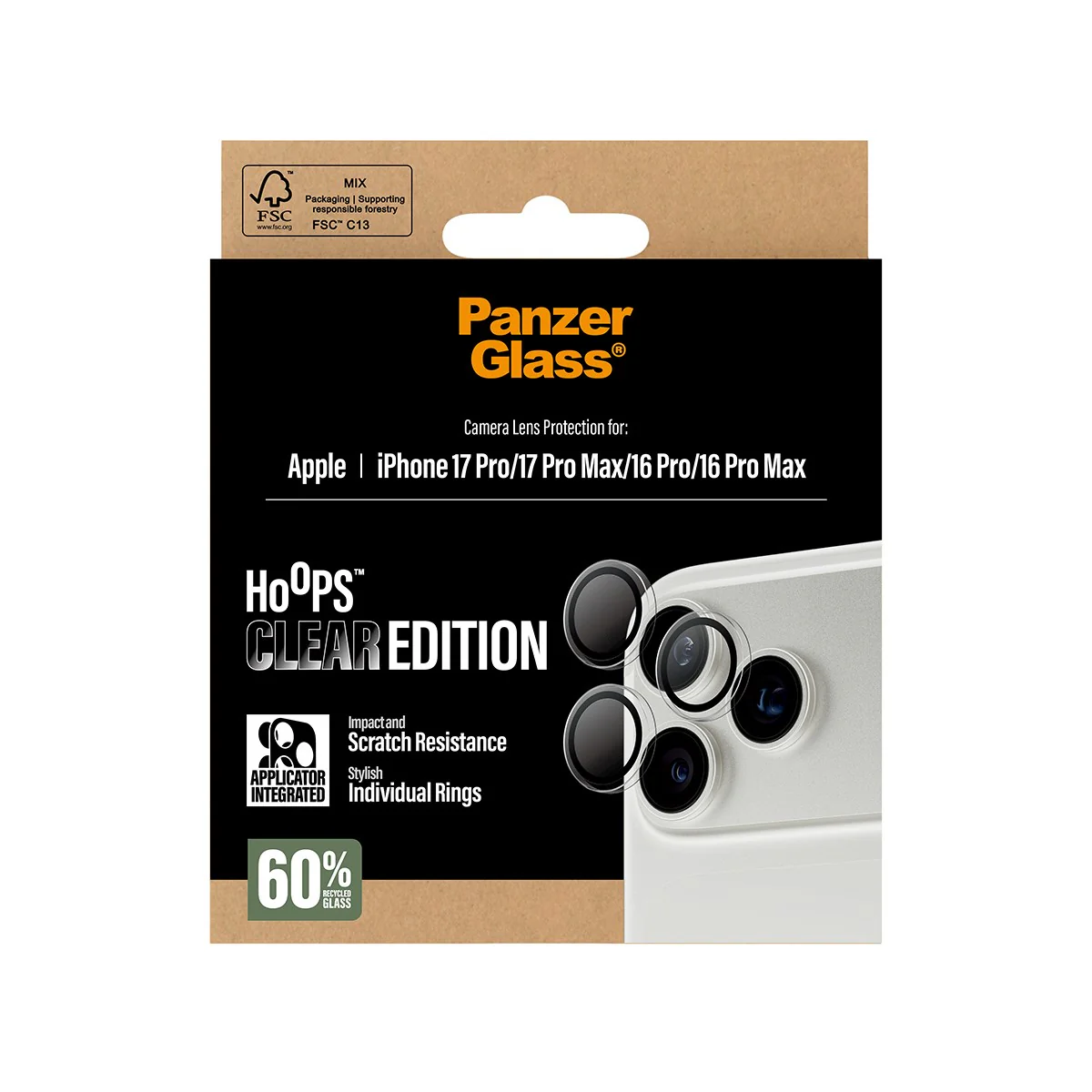 PanzerGlass® Hoops® Camera Lens Protector Transparent iPhone 17 Pro | iPhone 17 Pro Max | iPhone 16 Pro | 16 Pro Max - Image 3