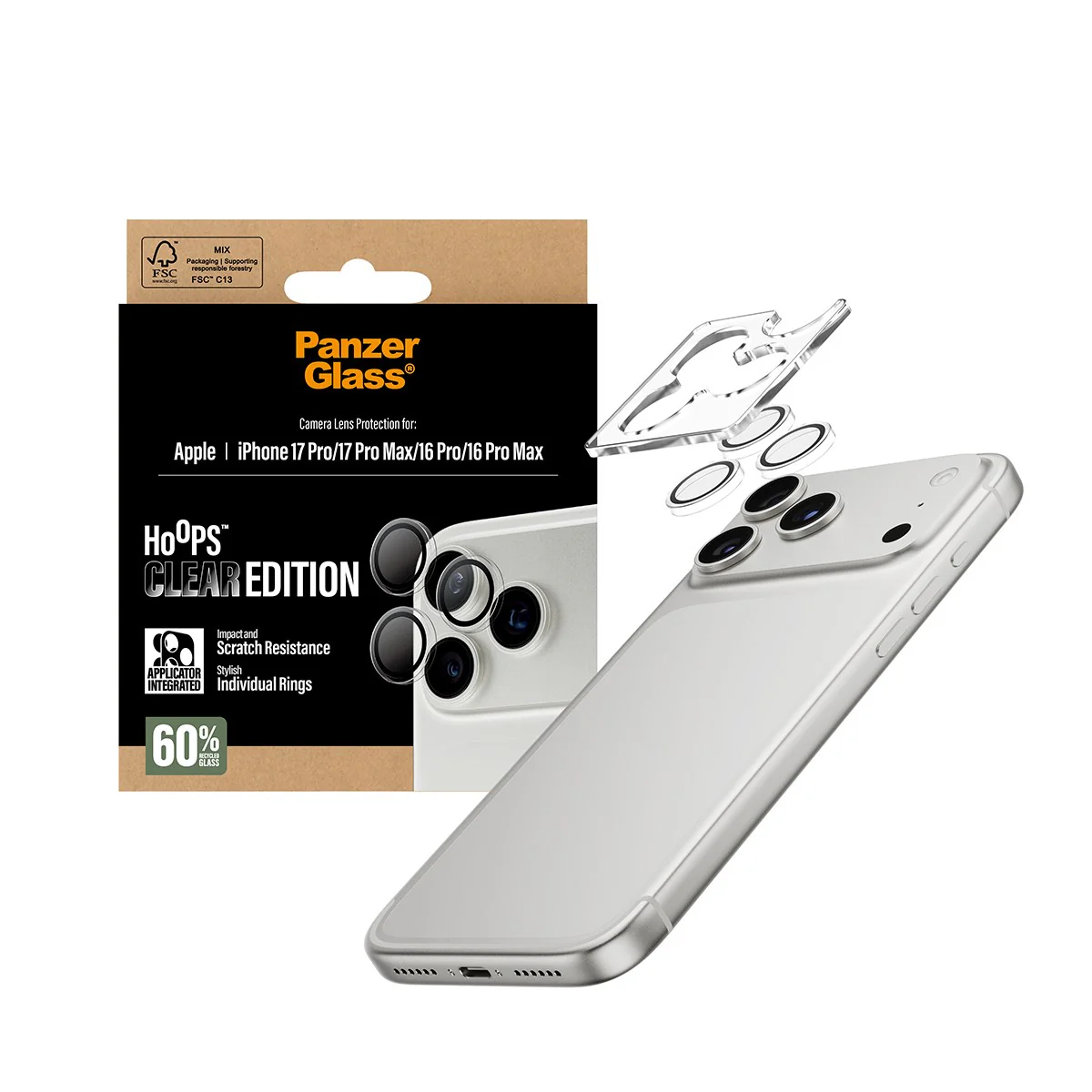 PanzerGlass® Hoops® Camera Lens Protector Transparent iPhone 17 Pro | iPhone 17 Pro Max | iPhone 16 Pro | 16 Pro Max - Image 5