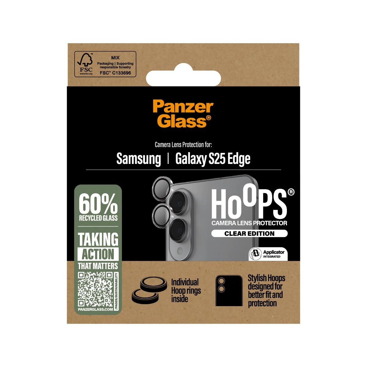PanzerGlass® Hoops® Camera Lens Protector Transparent Samsung S25 Edge - Image 3