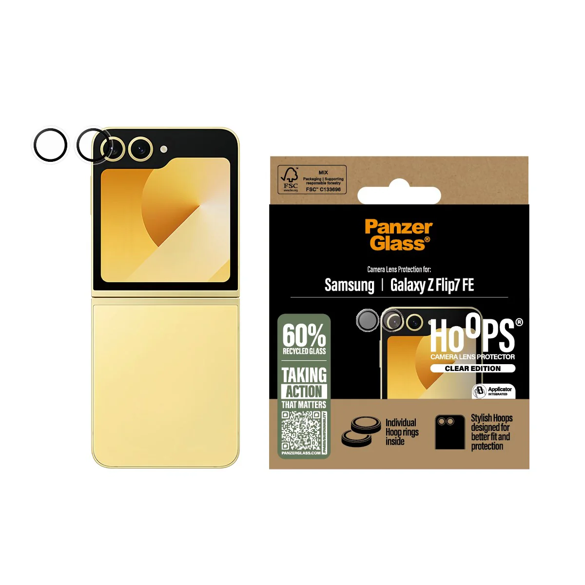 PanzerGlassÂź HoopsÂź Camera Lens Protector Transparent Samsung Galaxy Z Flip7 FE - Image 2