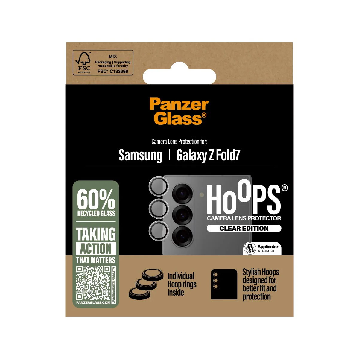 PanzerGlass® Hoops® Camera Lens Protector Transparent Samsung Galaxy new Fold7 | Fold 7 - Image 3