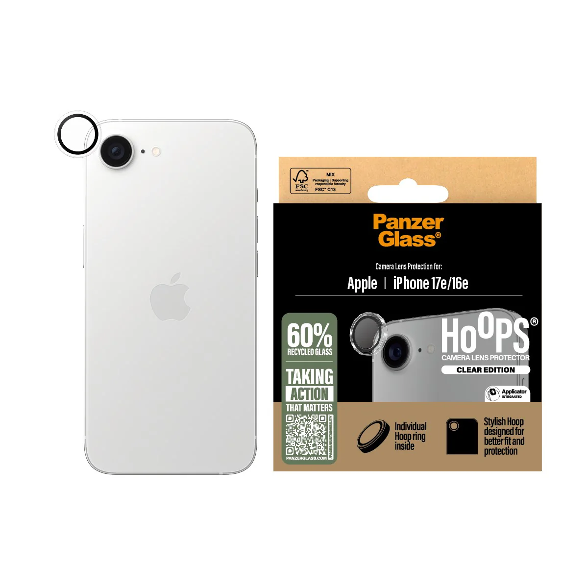PanzerGlass® Hoops® Camera Lens Protector Transparent iPhone 17e | 16e - Image 2