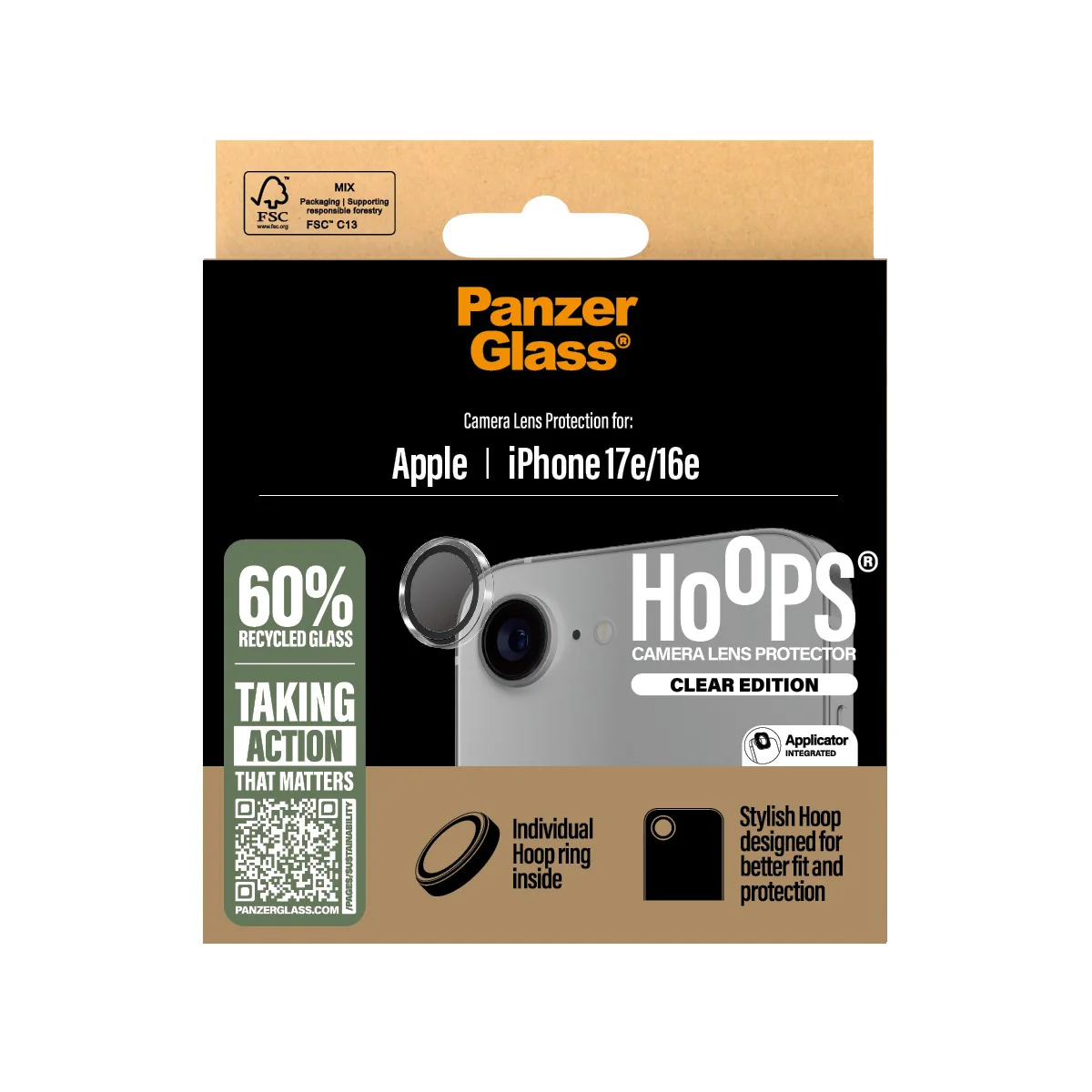 PanzerGlass® Hoops® Camera Lens Protector Transparent iPhone 17e | 16e - Image 3
