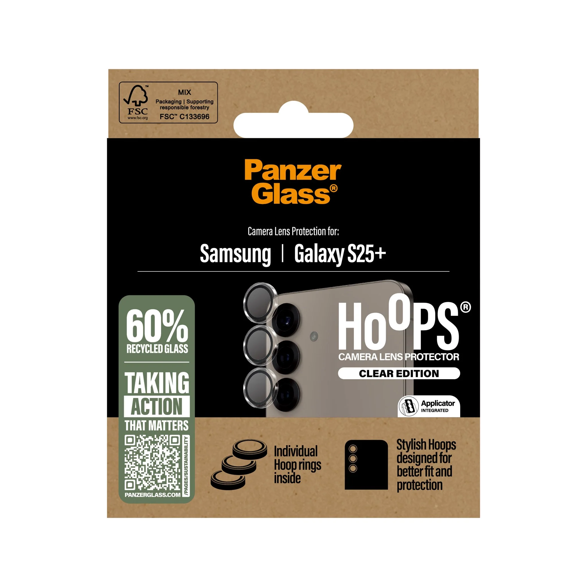 PanzerGlass® Hoops® Camera Lens Protector Transparent Samsung Galaxy S25+ - Image 3
