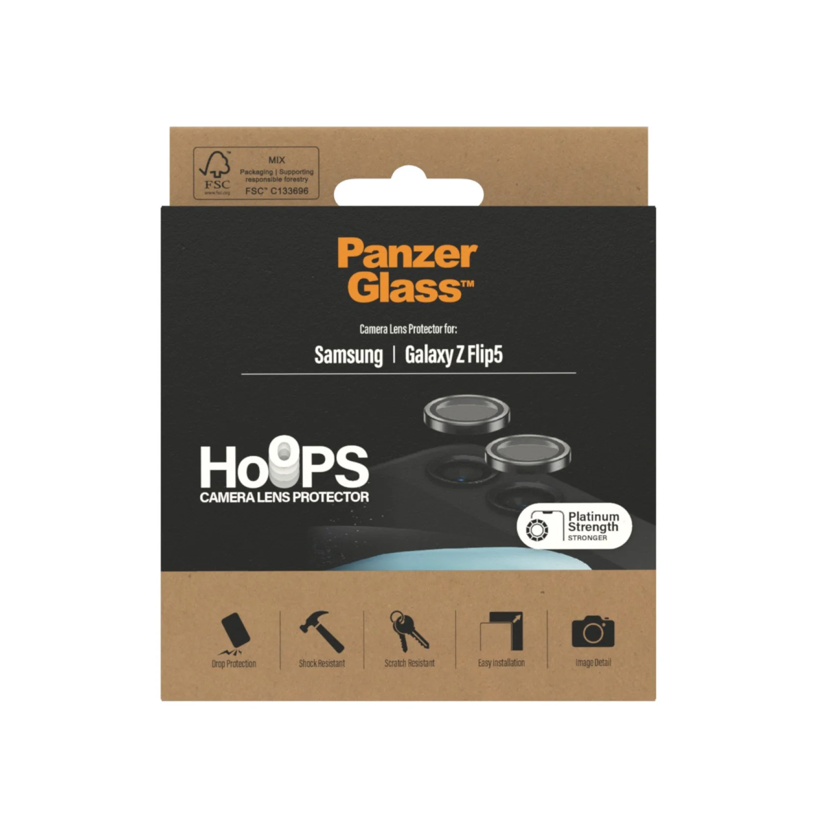 PanzerGlassÂź HoopsÂź Camera Lens Protector Black Samsung Galaxy Z Flip5 5G - Image 3