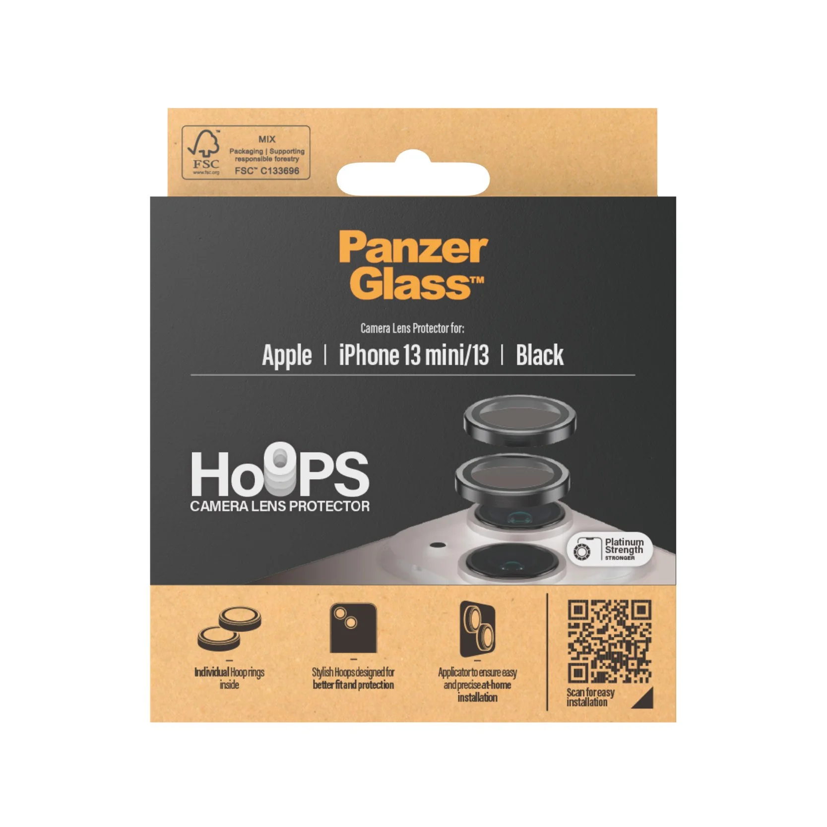 PanzerGlass® Hoops® Camera Lens Protector Black iPhone 13 mini | 13 - Image 3