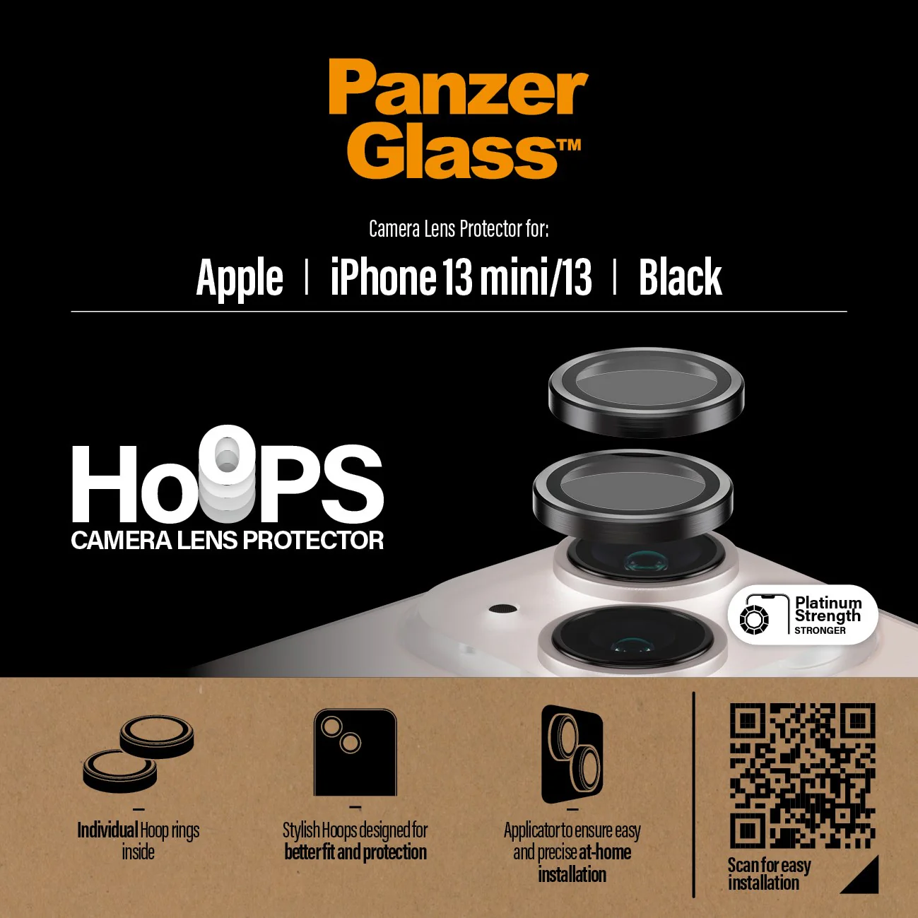 PanzerGlass® Hoops® Camera Lens Protector Black iPhone 13 mini | 13 - Image 5