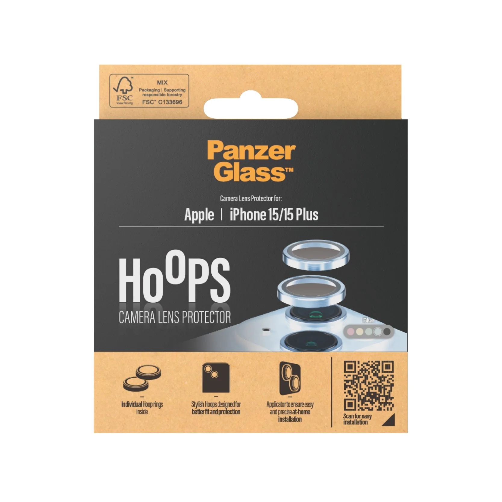 PanzerGlassÂź HoopsÂź Camera Lens Protector Blue iPhone 15 | 15 Plus - Image 3