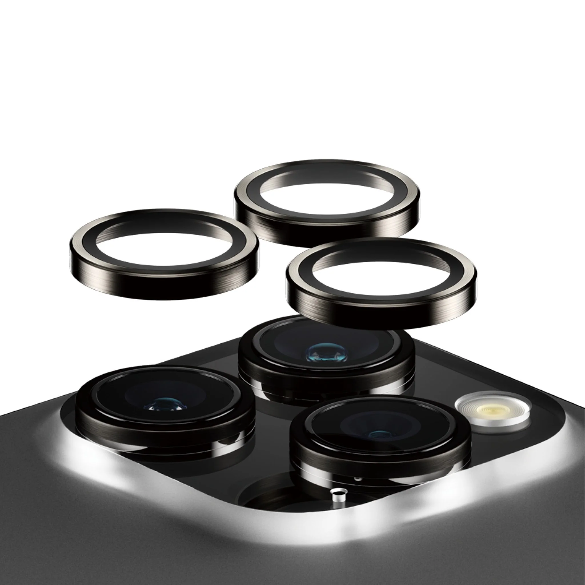 PanzerGlassÂź HoopsÂź Metal Camera Lens Protector Black iPhone 15 Pro | 15 Pro Max