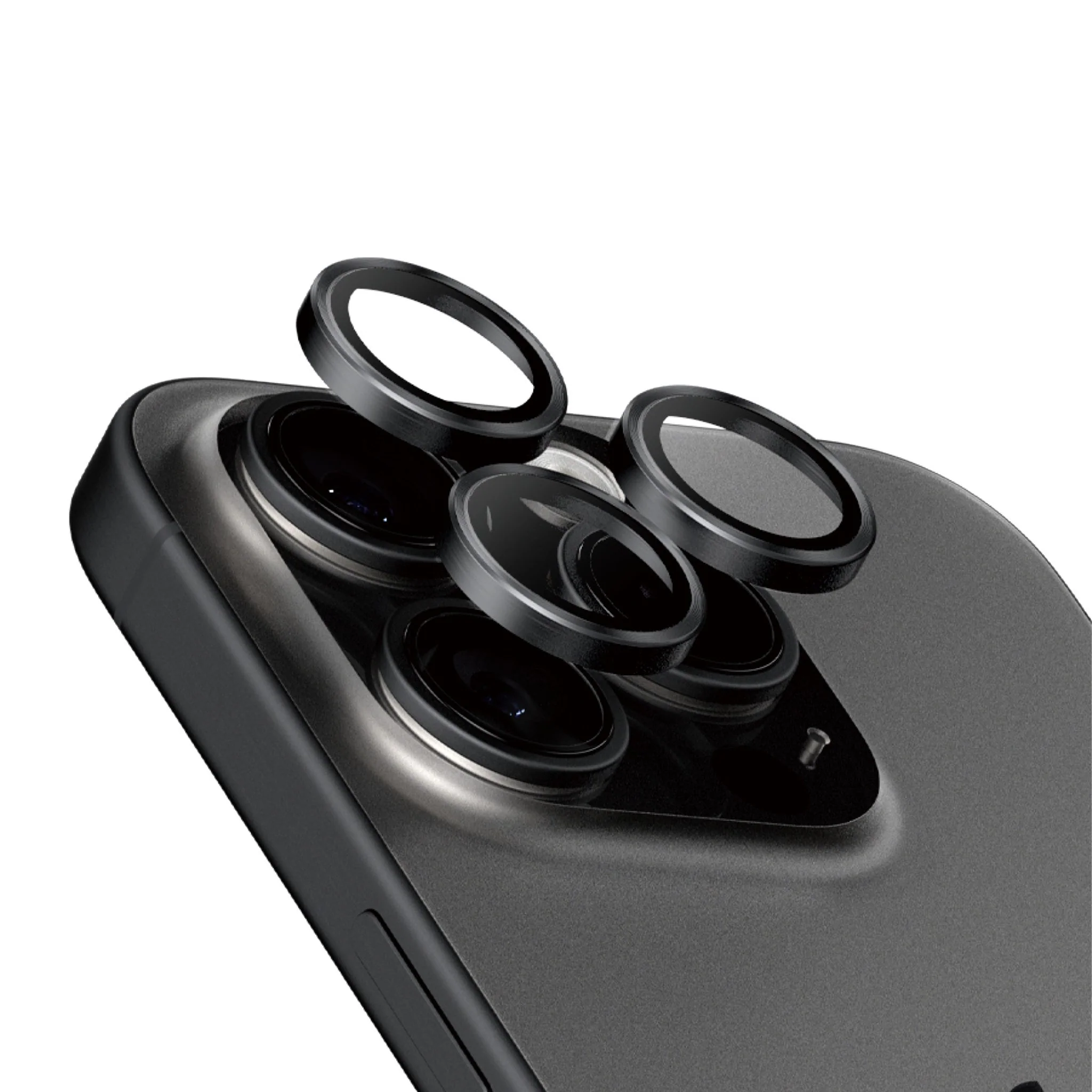 PanzerGlass® Hoops® Titanium Camera Lens Protector Black iPhone 15 Pro | 15 Pro Max