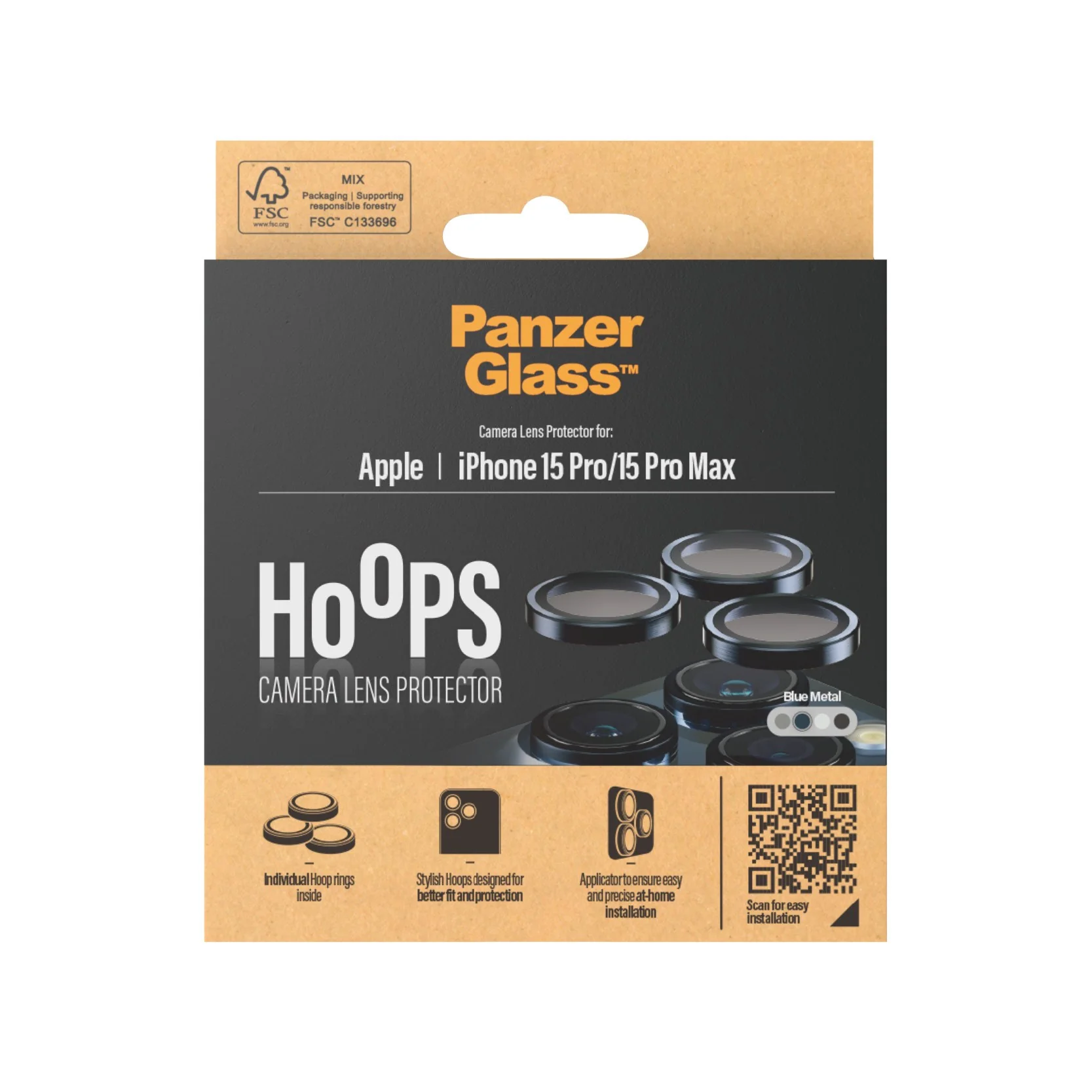 PanzerGlass® Hoops® Metal Camera Lens Protector Blue iPhone 15 Pro | 15 Pro Max - Image 3