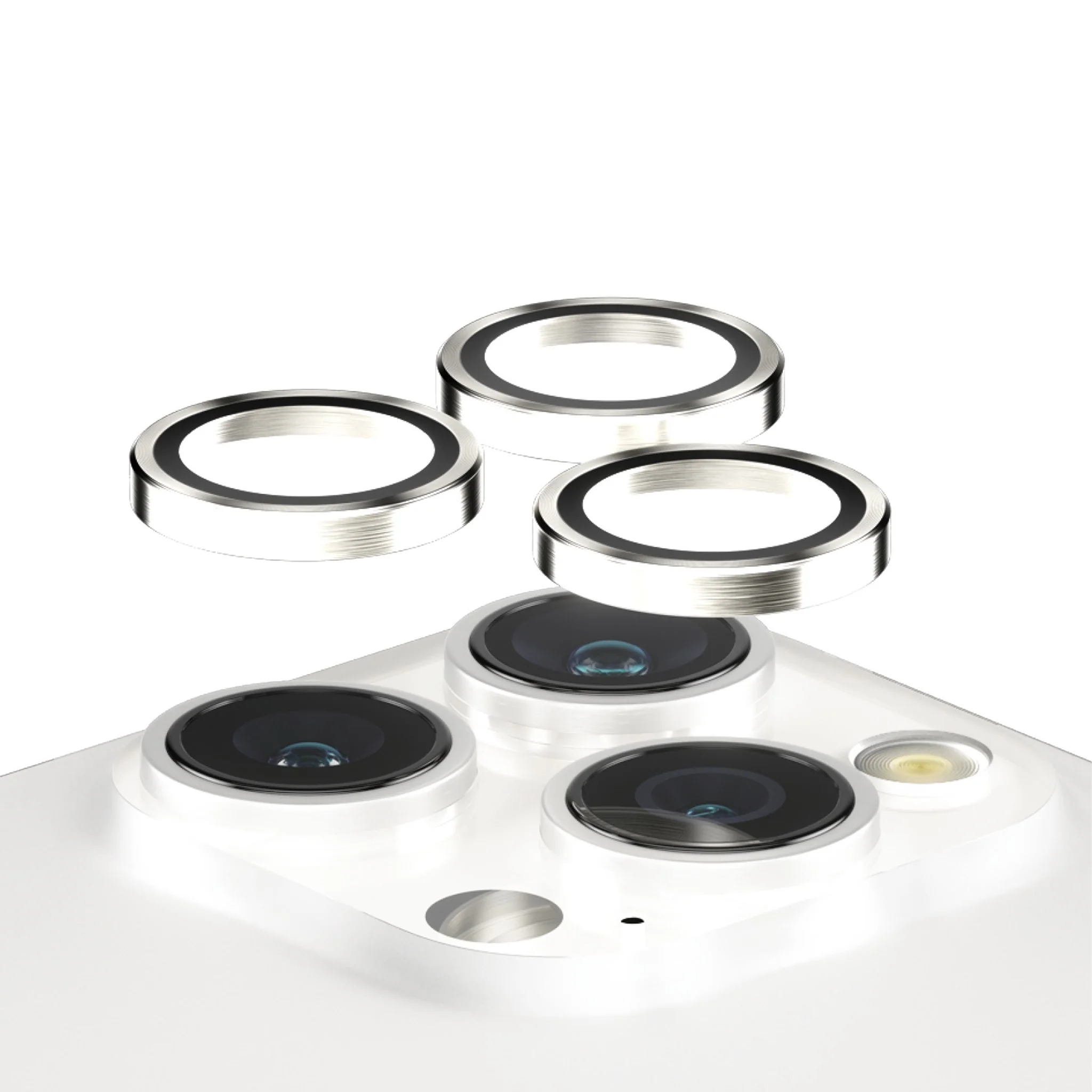PanzerGlass® Hoops® Metal Camera Lens Protector White iPhone 15 Pro | 15 Pro Max