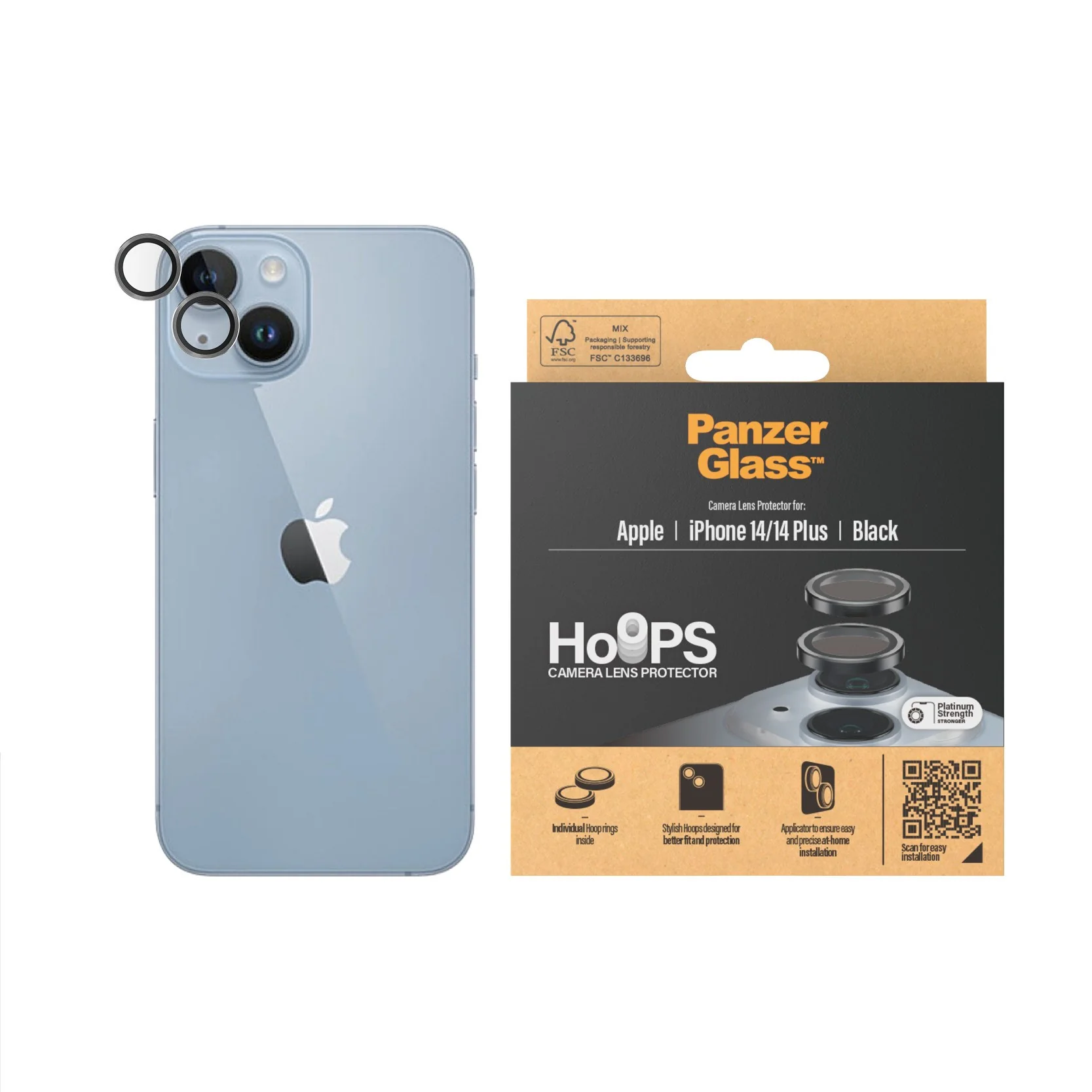 PanzerGlassÂź HoopsÂź Camera Lens Protector Black iPhone 14 | 14 Plus - Image 2