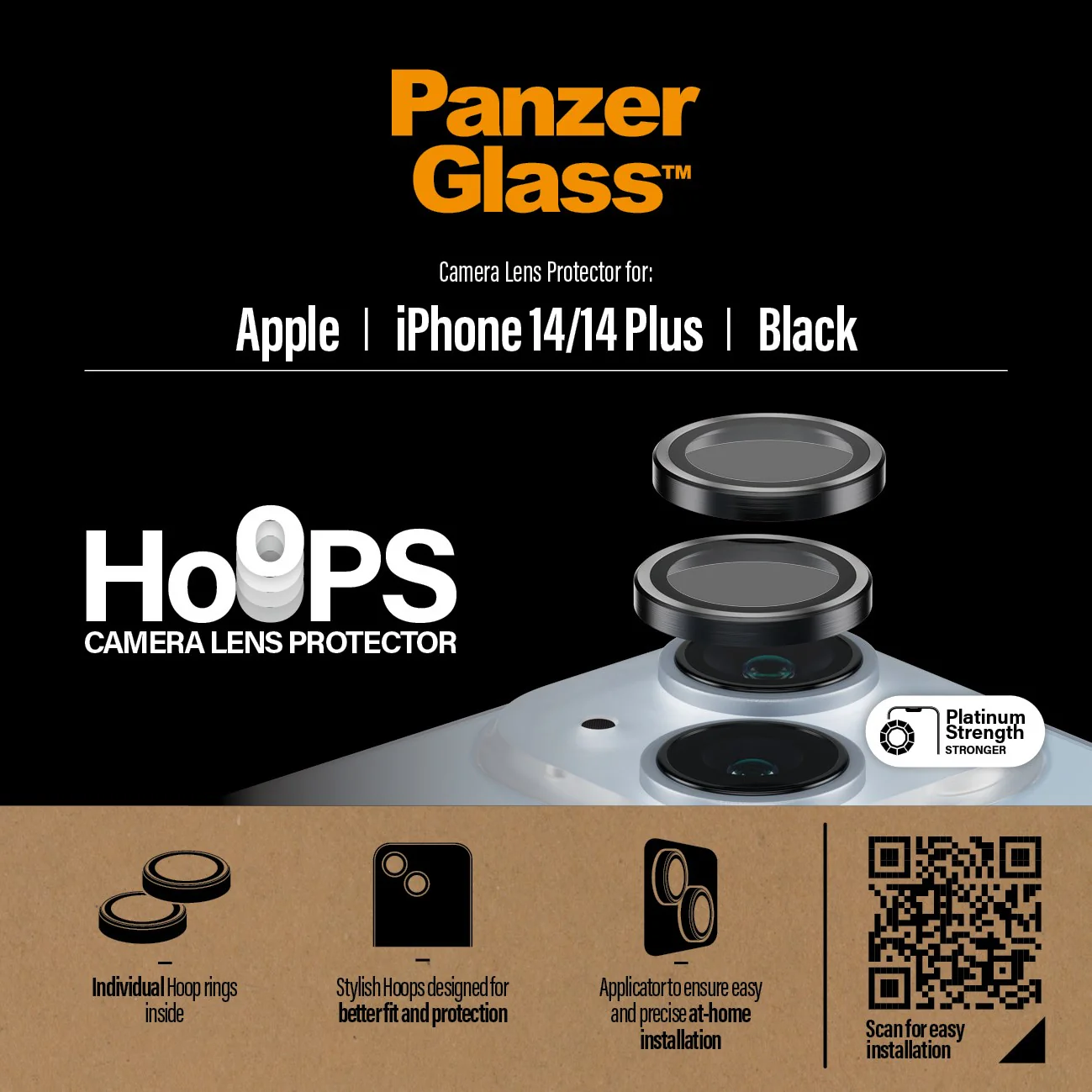 PanzerGlassÂź HoopsÂź Camera Lens Protector Black iPhone 14 | 14 Plus - Image 5