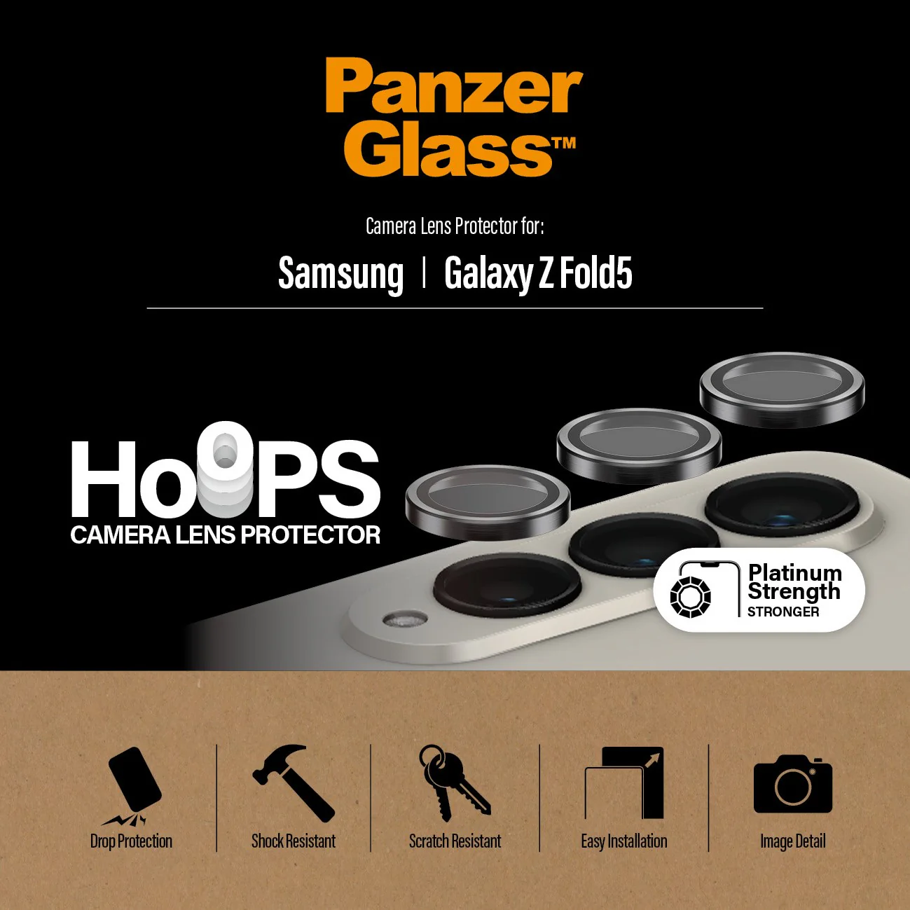 PanzerGlass® Hoops® Camera Lens Protector Black Samsung Galaxy Z Fold5 5G - Image 10