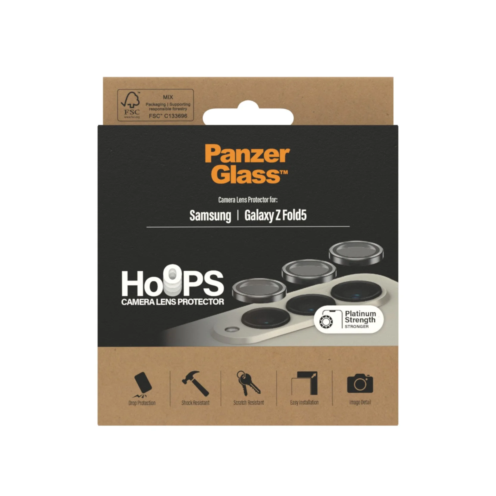 PanzerGlass® Hoops® Camera Lens Protector Black Samsung Galaxy Z Fold5 5G - Image 5