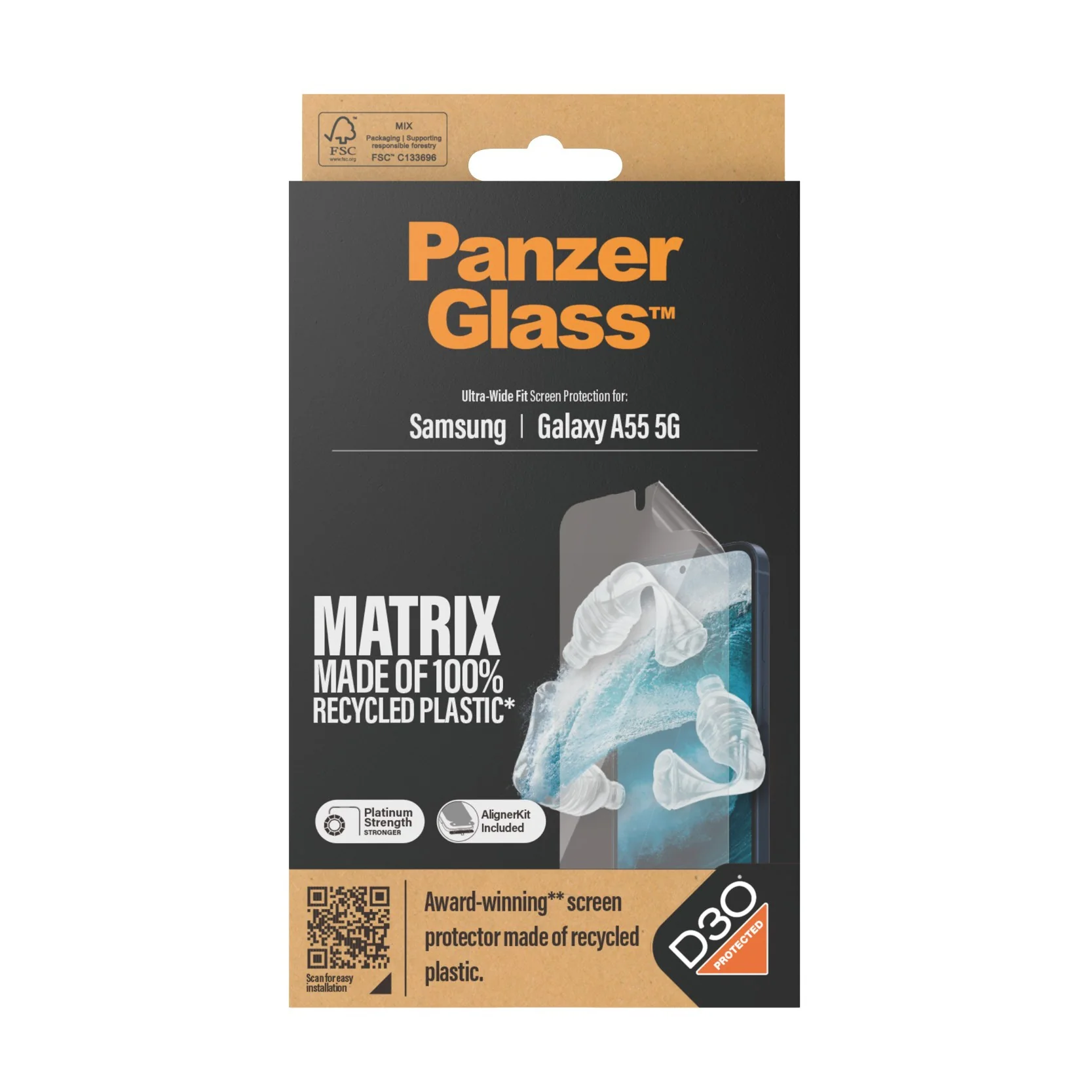 PanzerGlass® ECO MATRIX Screen Protector Samsung Galaxy A55 5G | Ultra-Wide Fit w. AlignerKit - Image 3