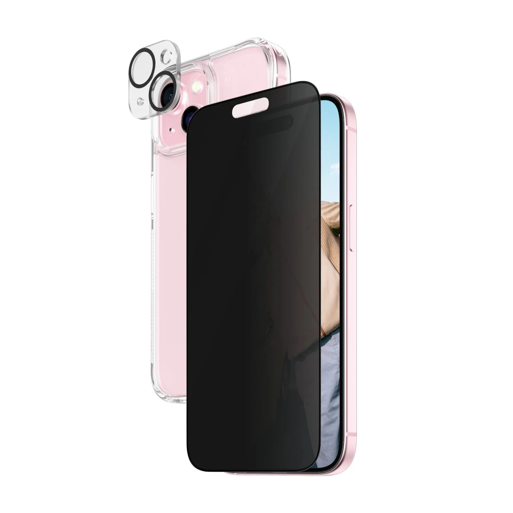 PanzerGlassÂź 3-in-1 Privacy Bundle iPhone 15