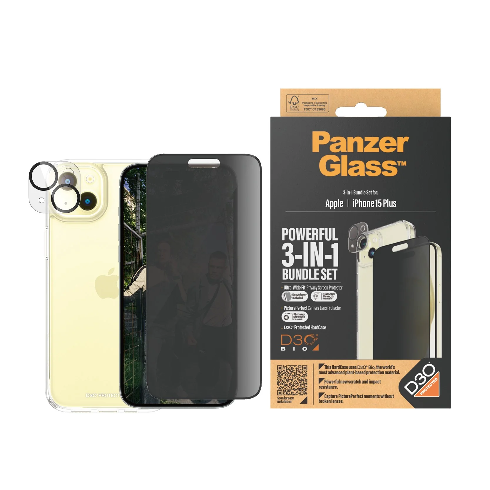PanzerGlassÂź 3-in-1 Privacy Bundle iPhone 15 Plus - Image 2