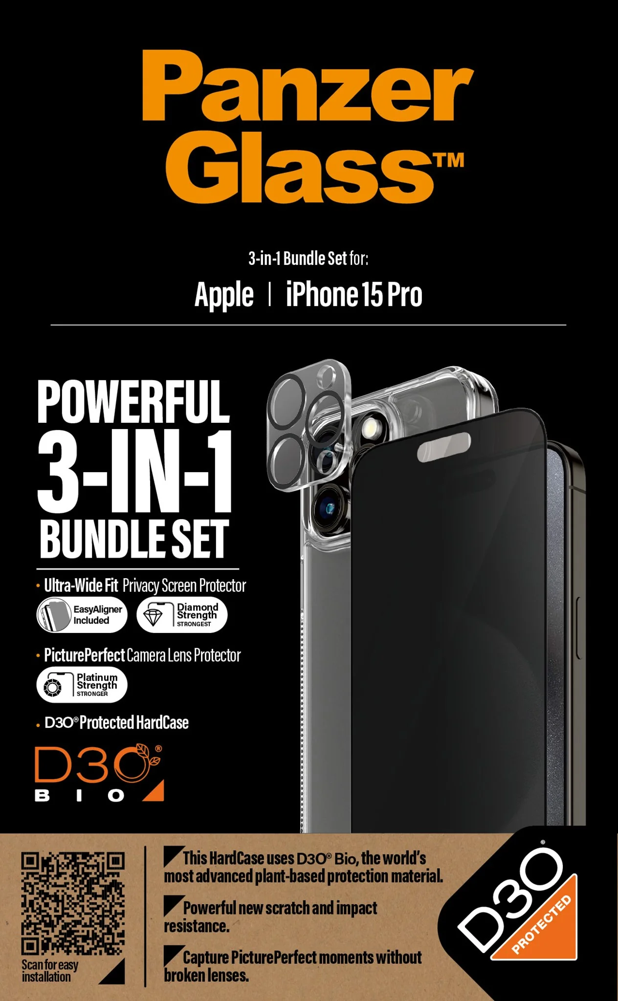 PanzerGlassÂź 3-in-1 Privacy Bundle iPhone 15 Pro - Image 5