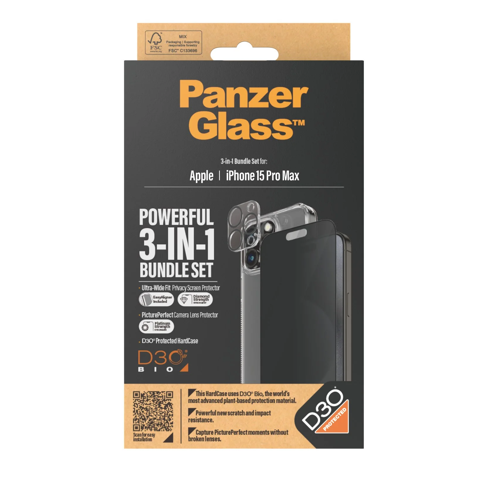 PanzerGlassÂź 3-in-1 Privacy Bundle iPhone 15 Pro Max - Image 3