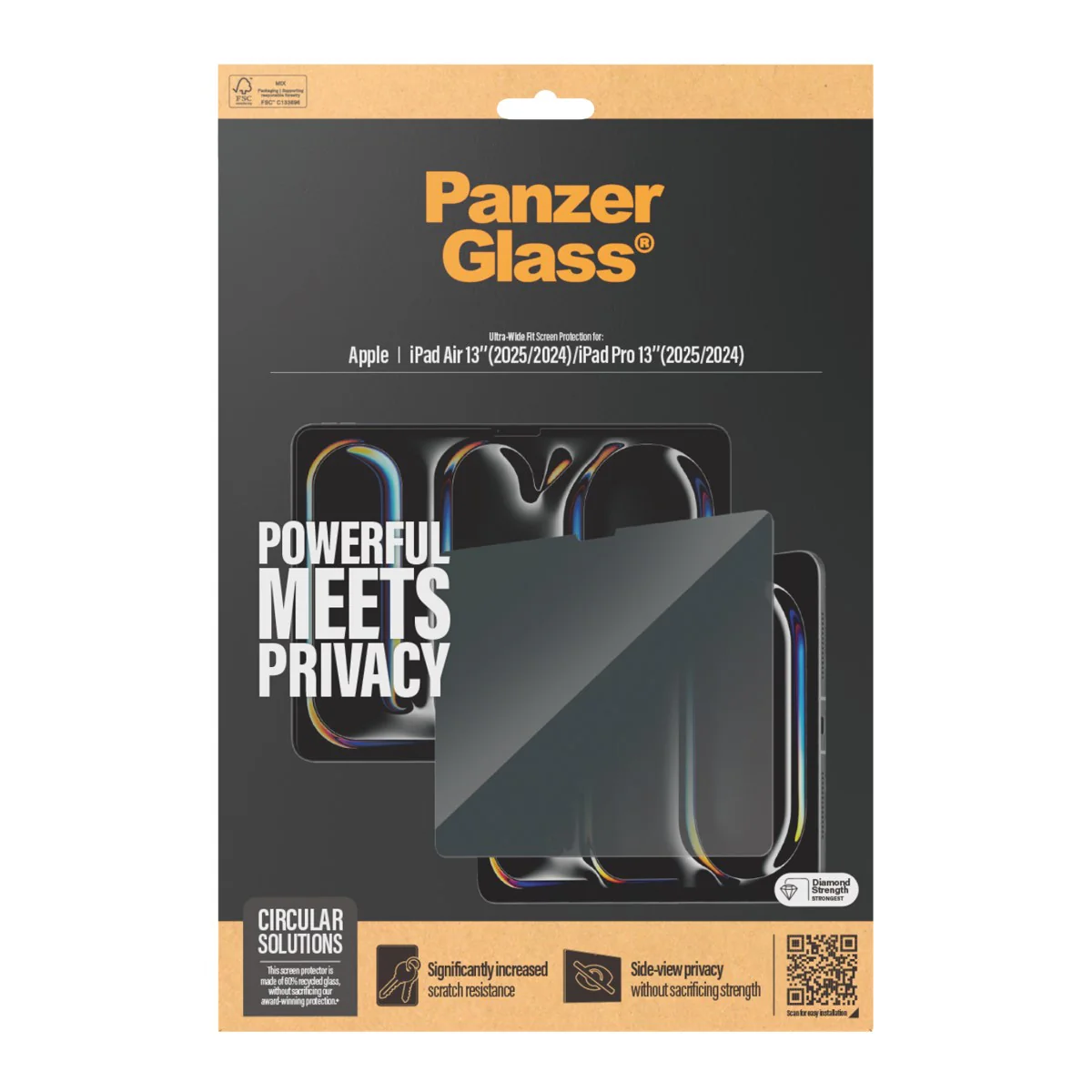 PanzerGlass® 2-Way Privacy Screen Protector iPad Air 13'' (2024-2025) | iPad Pro 13'' (2024-2025) | Ultra-Wide Fit - Image 3