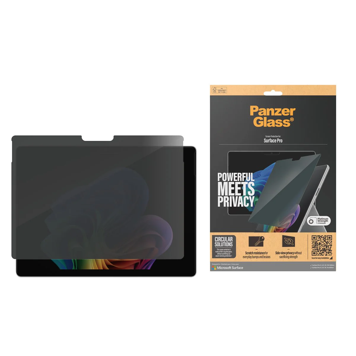 PanzerGlass® 2-Way Privacy Screen Protector Microsoft Surface Pro X | Pro 8 | Pro 9 | Pro 10 | Pro 11th Edition | Ultra-Wide Fit - Image 2