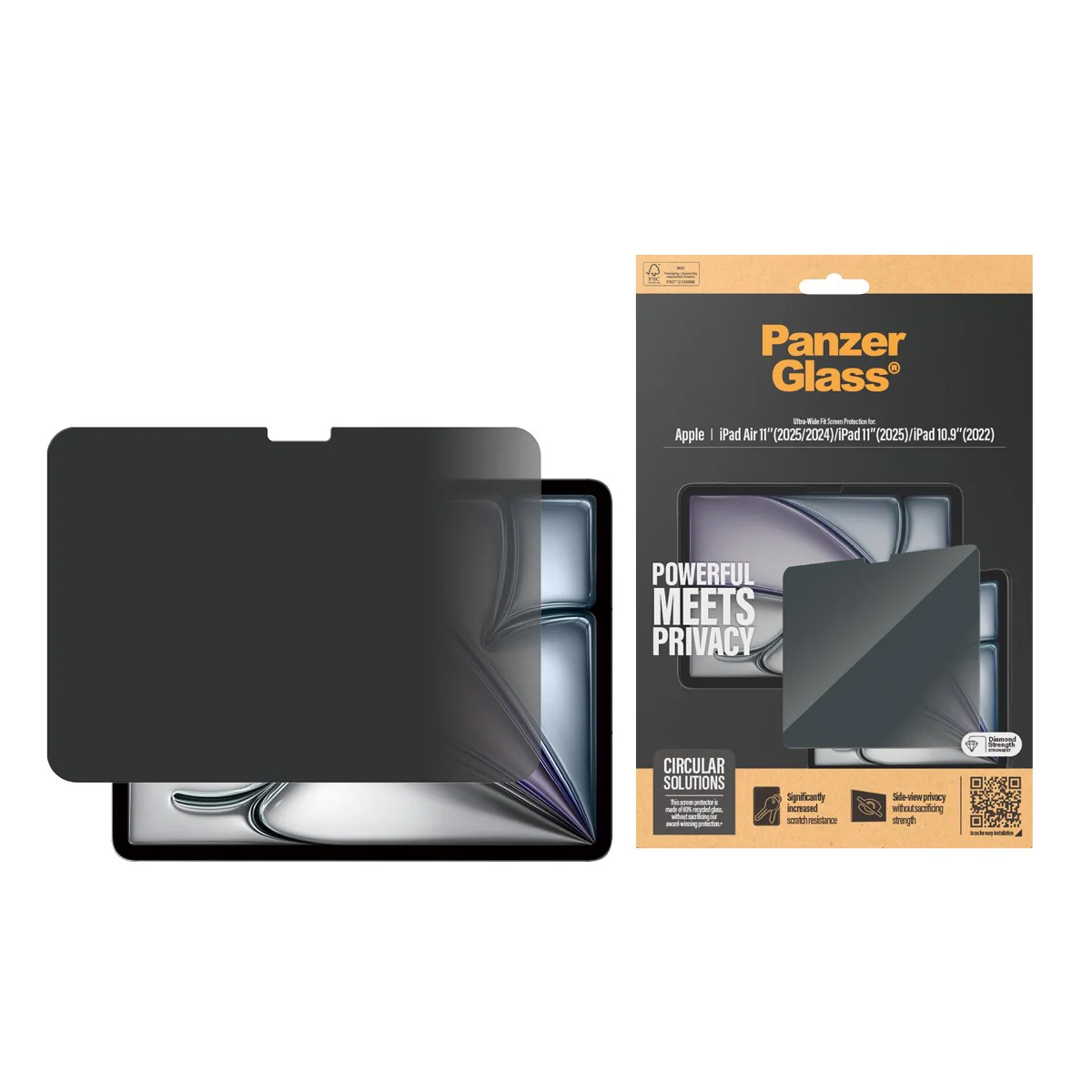 PanzerGlass® 2-Way Privacy Screen Protector iPad Air 11'' (2024-2025) | iPad 11" (2025) | iPad 10.9'' (2022) | Ultra-Wide Fit - Image 2