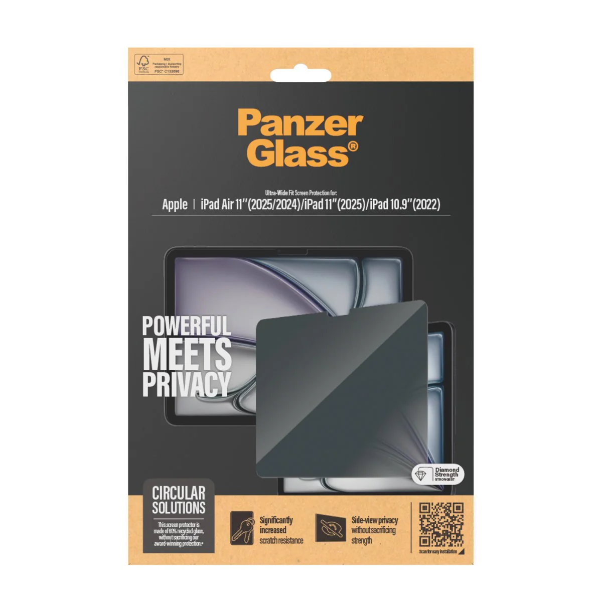 PanzerGlass® 2-Way Privacy Screen Protector iPad Air 11'' (2024-2025) | iPad 11" (2025) | iPad 10.9'' (2022) | Ultra-Wide Fit - Image 3
