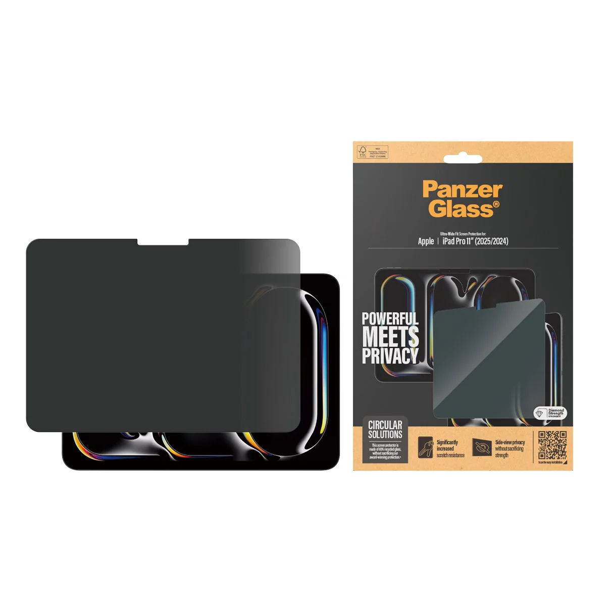 PanzerGlass® 2-Way Privacy Screen Protector PanzerGlass® iPad Pro 11'' (2024-2025) | Ultra-Wide Fit - Image 2