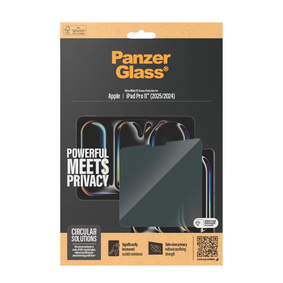 PanzerGlass® 2-Way Privacy Screen Protector PanzerGlass® iPad Pro 11'' (2024-2025) | Ultra-Wide Fit - Image 3