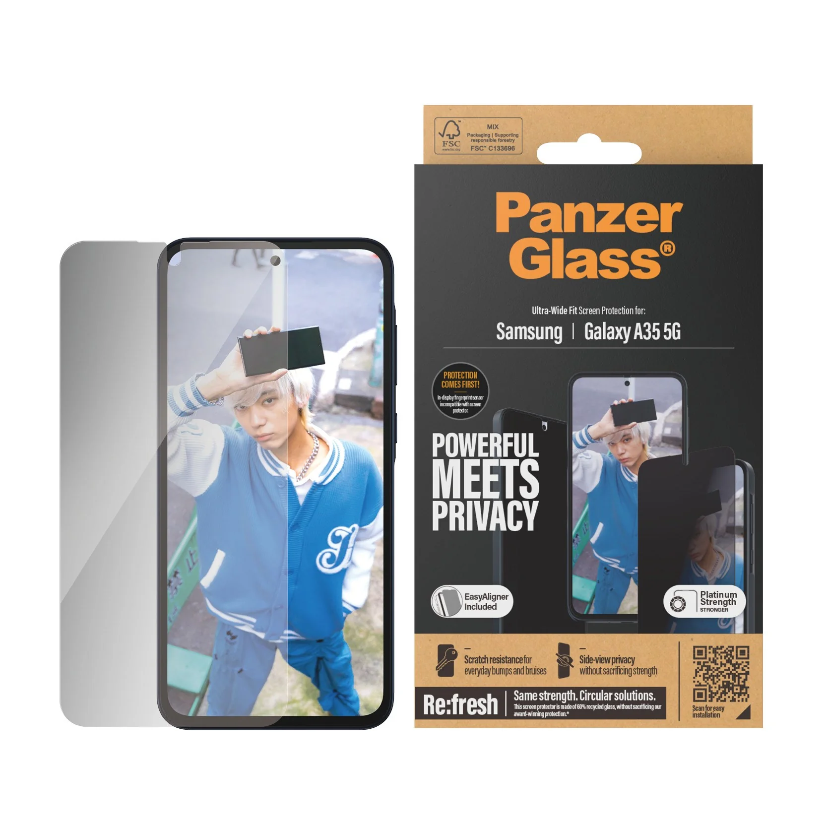 PanzerGlass® Privacy Screen Protector Samsung Galaxy A35 5G | Ultra-Wide Fit - Image 2