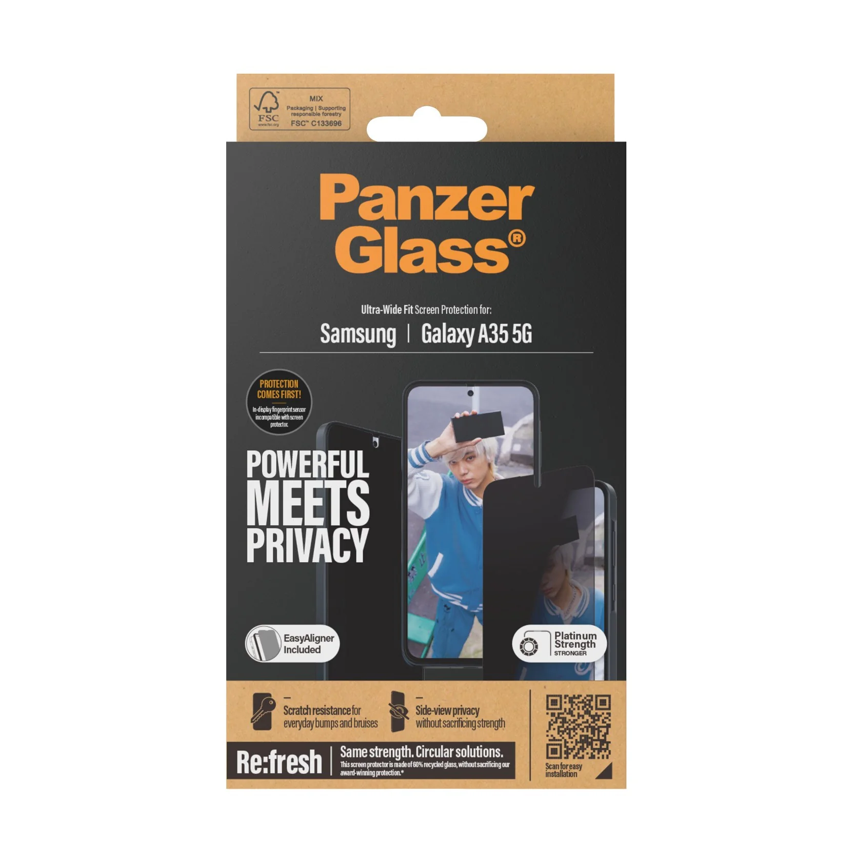 PanzerGlass® Privacy Screen Protector Samsung Galaxy A35 5G | Ultra-Wide Fit - Image 3