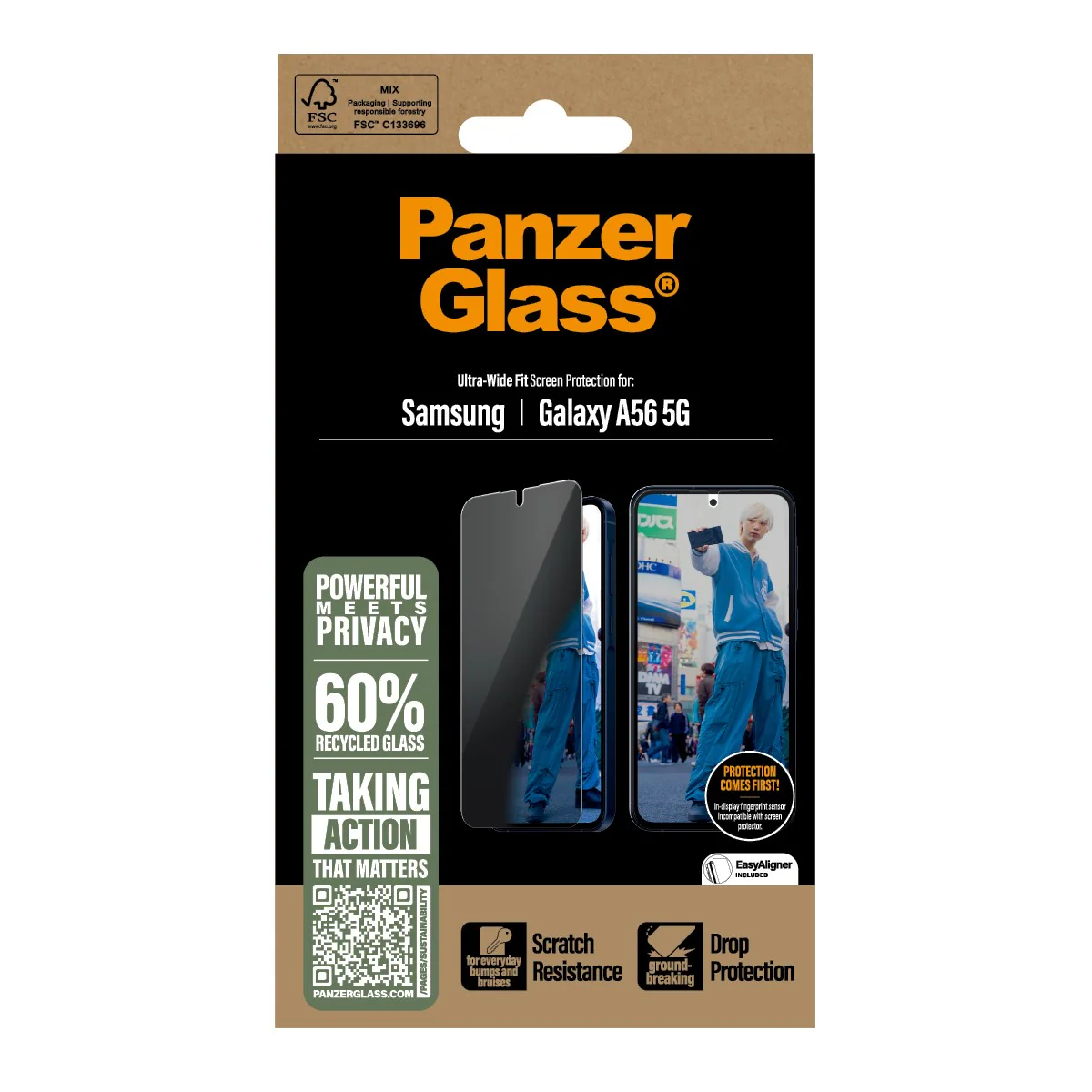 PanzerGlass® 2-Way Privacy Screen Protector Samsung Galaxy A56 5G | Ultra-Wide Fit - Image 3