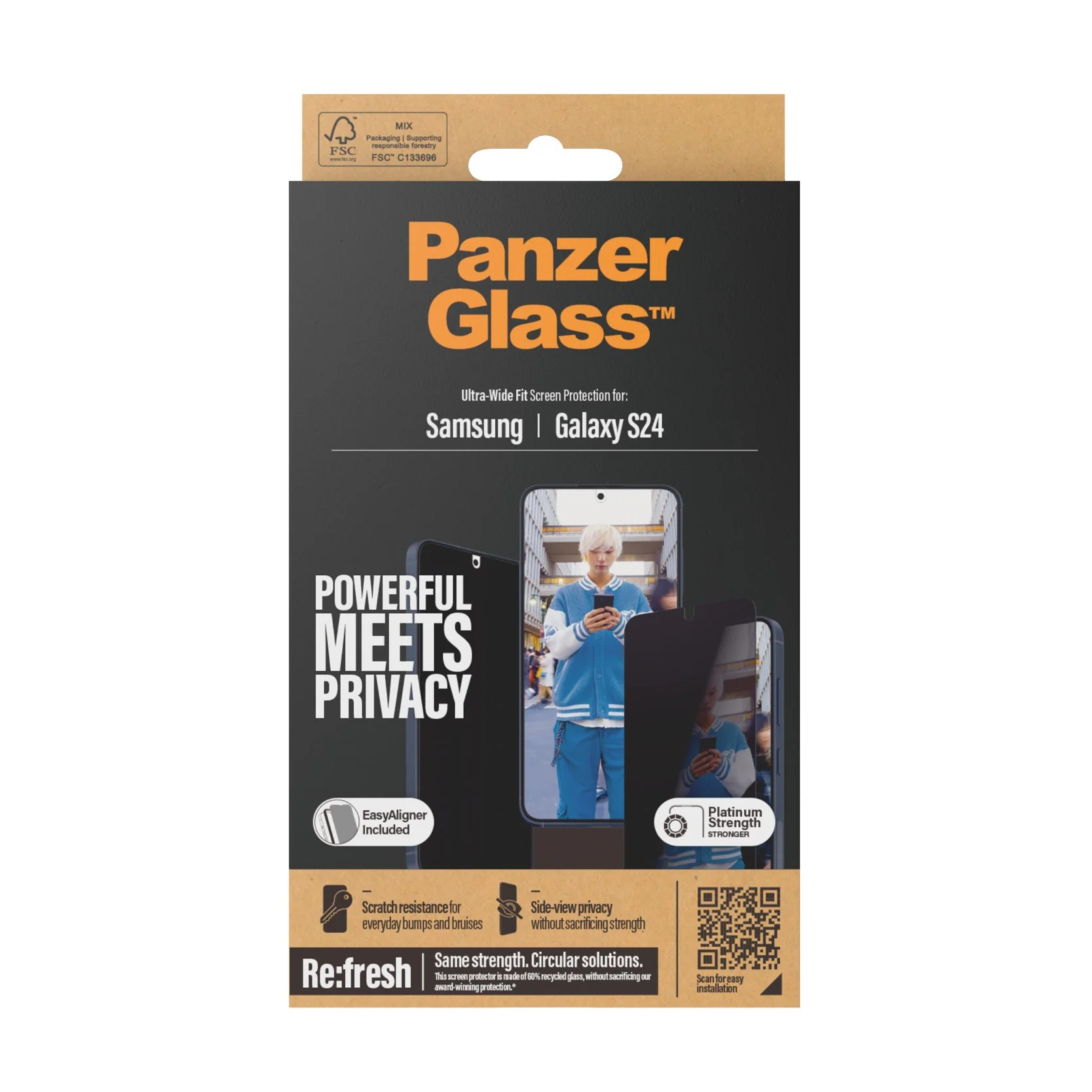 PanzerGlassÂź Privacy Screen Protector Samsung Galaxy S24 | Ultra-Wide Fit w. EasyAligner - Image 3
