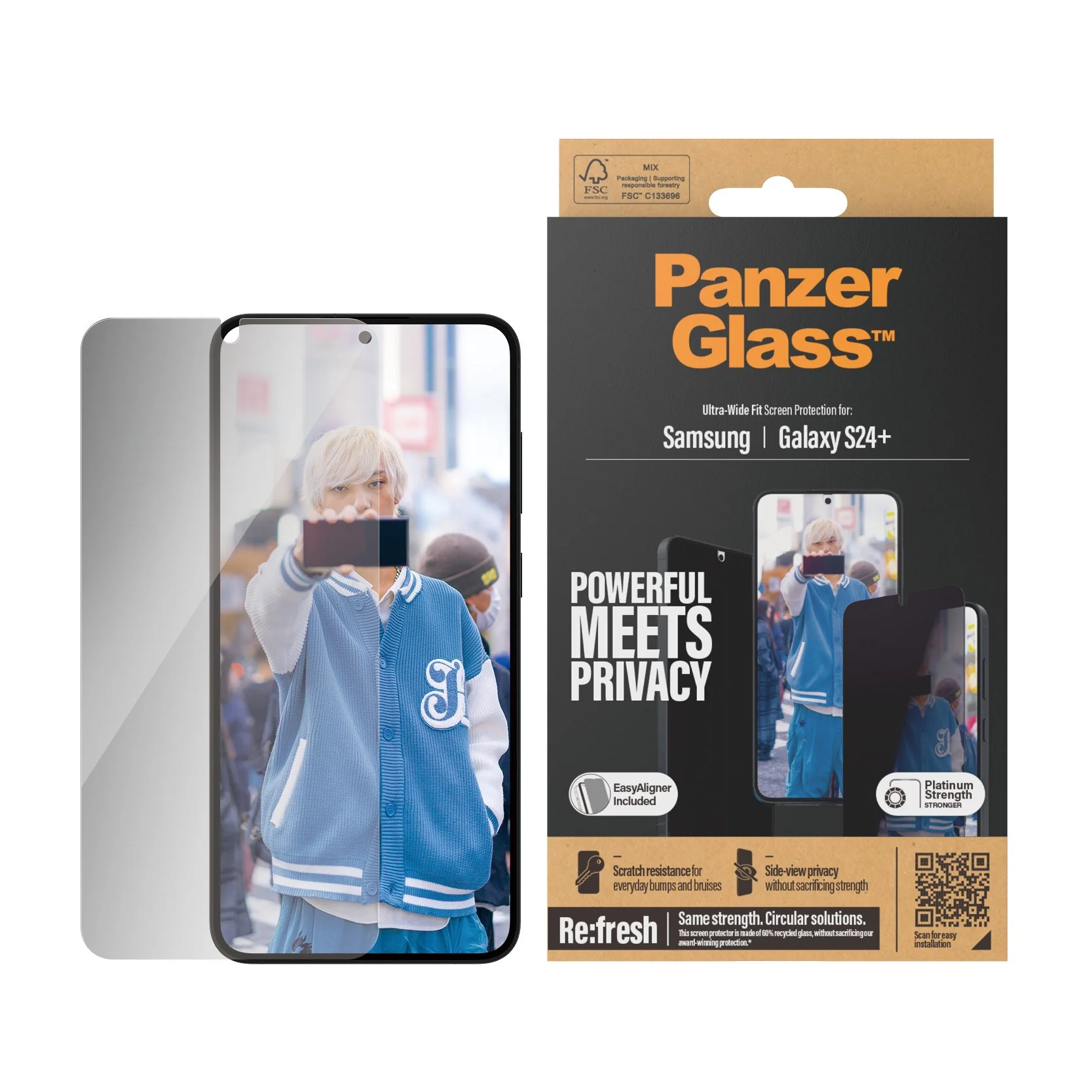 PanzerGlass® Privacy Screen Protector Samsung Galaxy S24+ | Ultra-Wide Fit w. EasyAligner - Image 2