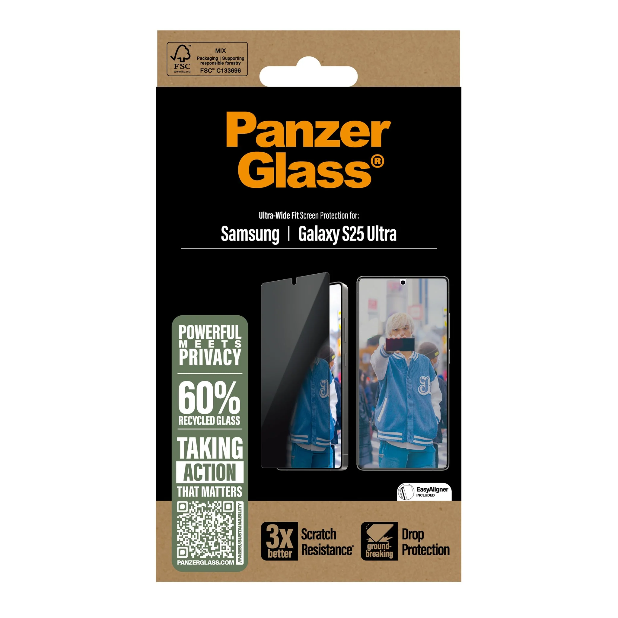 PanzerGlass® 2-Way Privacy Screen Protector Samsung Galaxy S25 Ultra | Ultra-Wide Fit - Image 3