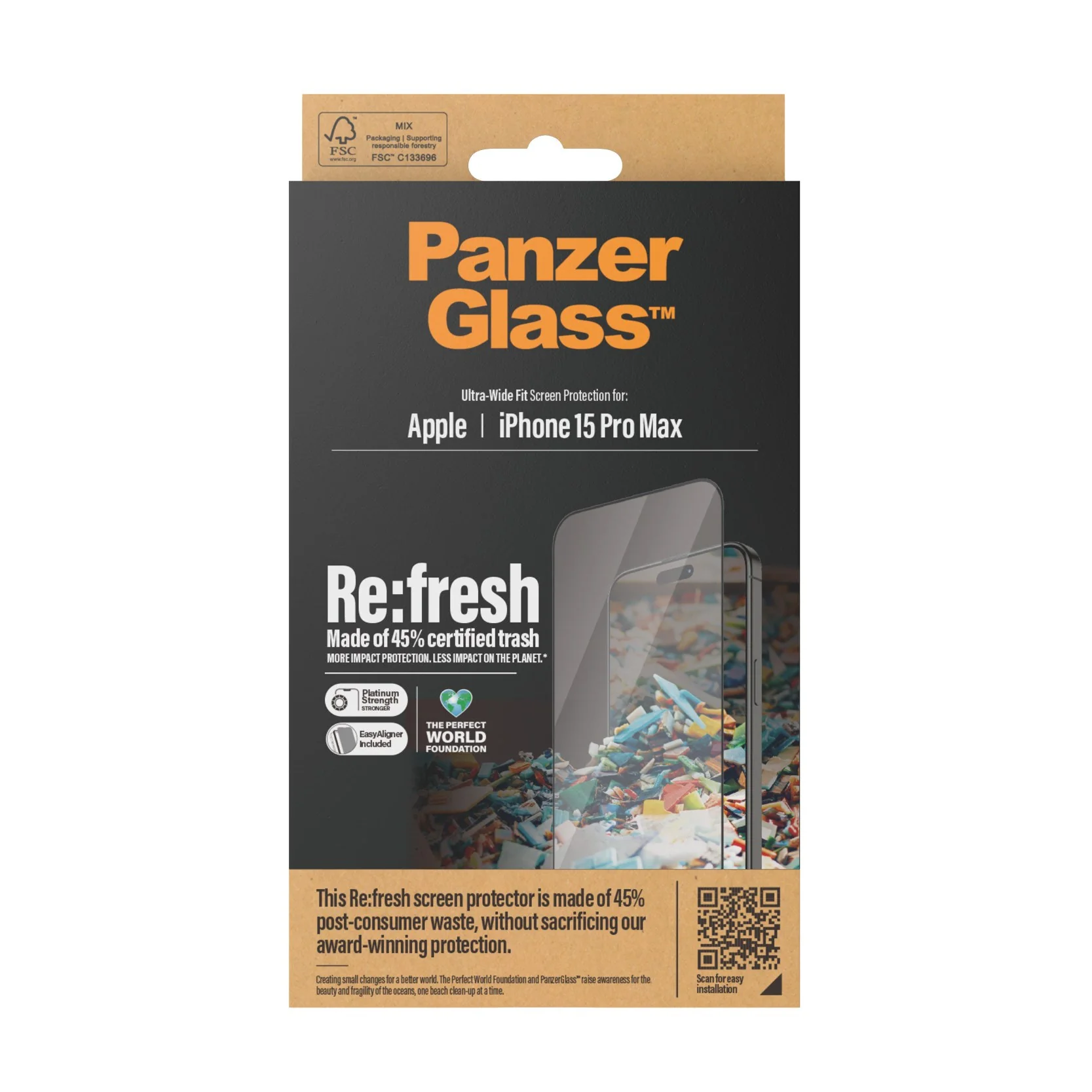 PanzerGlass® Re:fresh Screen Protector iPhone 15 Pro Max | Ultra-Wide Fit w. EasyAligner - Image 3