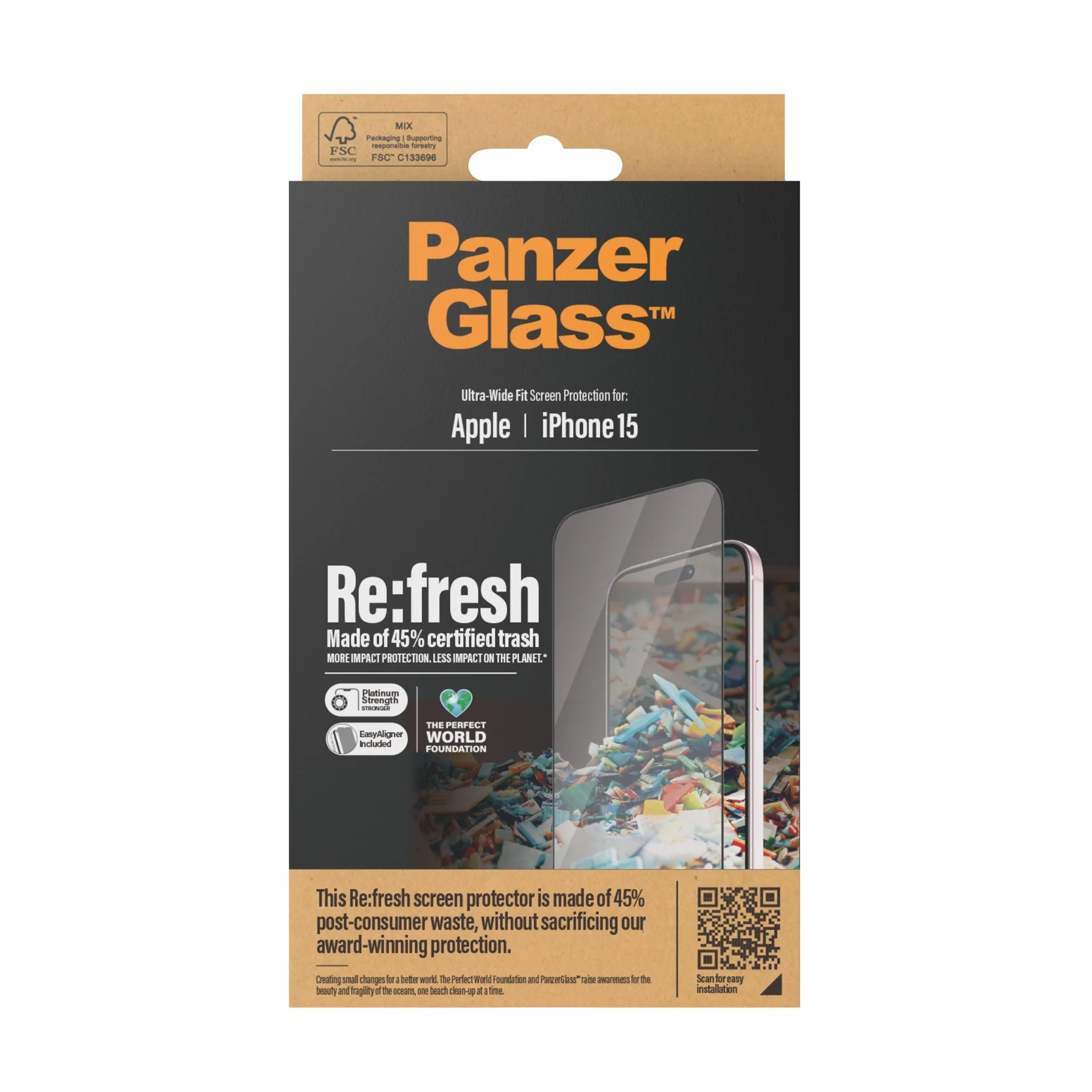 PanzerGlass® Re:fresh Screen Protector iPhone 15 | Ultra-Wide Fit w. EasyAligner - Image 3