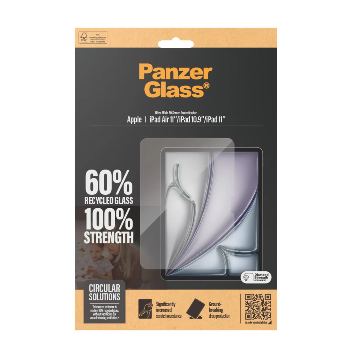 PanzerGlass® Screen Protector iPad Air 11'' (2024-2026) | iPad 11'' (2025) | iPad 10.9'' (2022) | Ultra-Wide Fit - Image 3