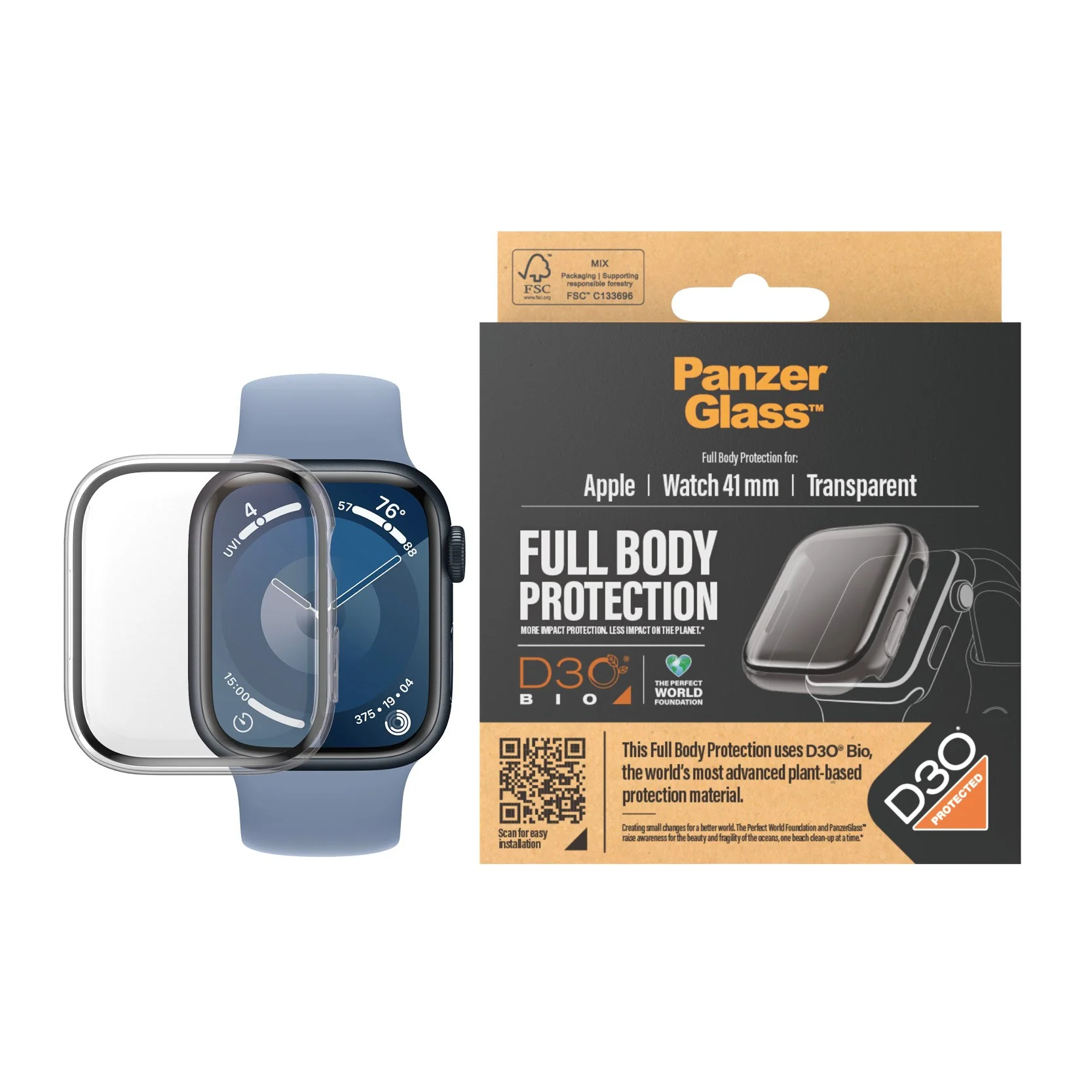 PanzerGlass® Full Body Transparent w. D3O® Apple Watch Series 9 | 41mm - Image 2