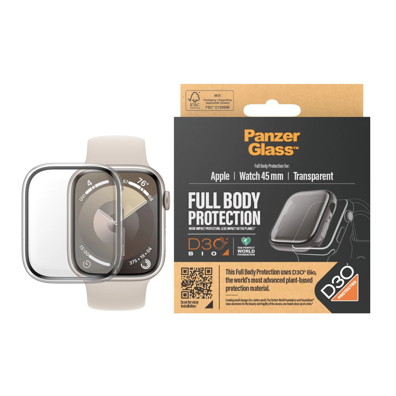 PanzerGlass® Full Body Transparent w. D3O® Apple Watch Series 9 | 45mm - Image 2