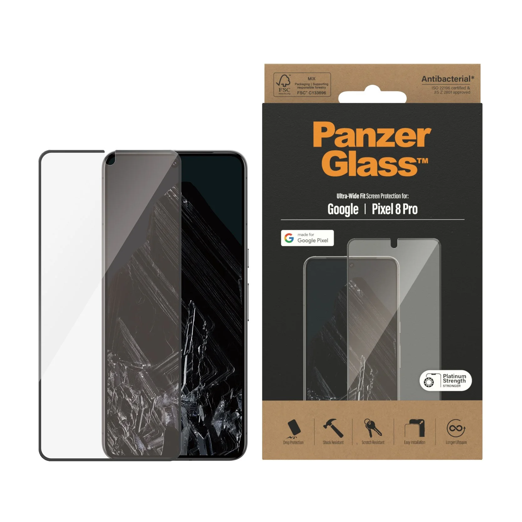 PanzerGlass® Screen Protector Google Pixel 8 Pro | Ultra-Wide Fit - Image 2
