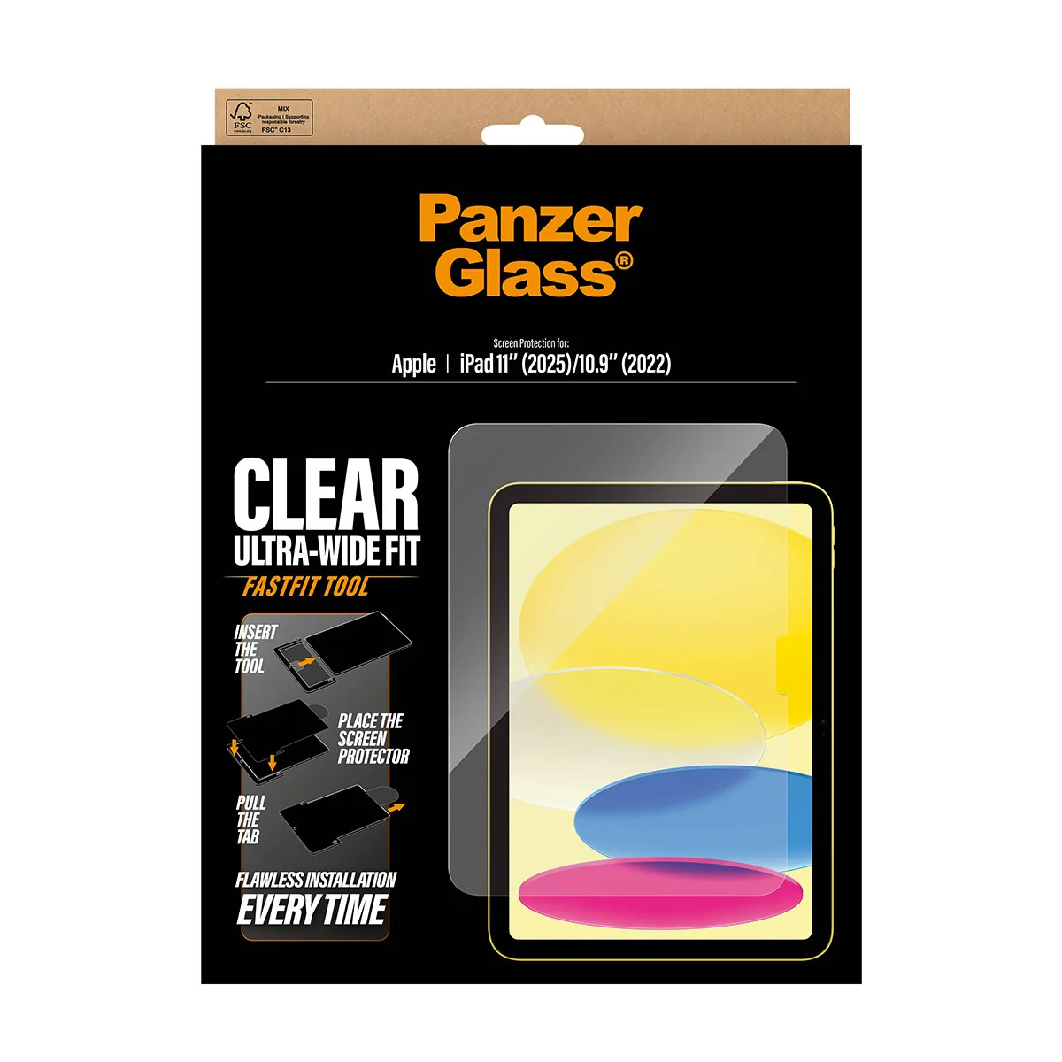 PanzerGlass® Screen Protector iPad 11" (2025) | 10.9" (2022) | Ultra-Wide Fit w. Fastfit tool - Image 3