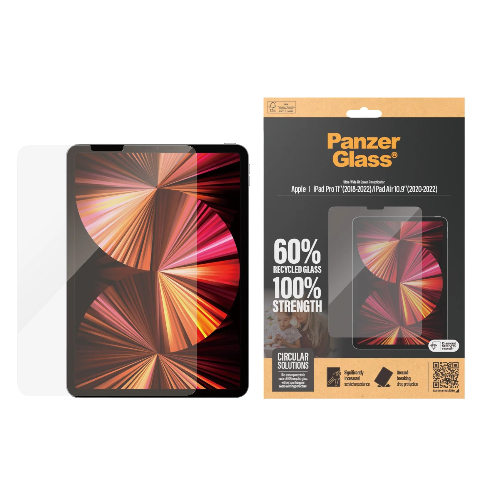 PanzerGlass® Screen Protector iPad Pro 11'' (2018-2022) | iPad Air 10.9'' (2020, 2022) | Ultra-Wide Fit - Image 2