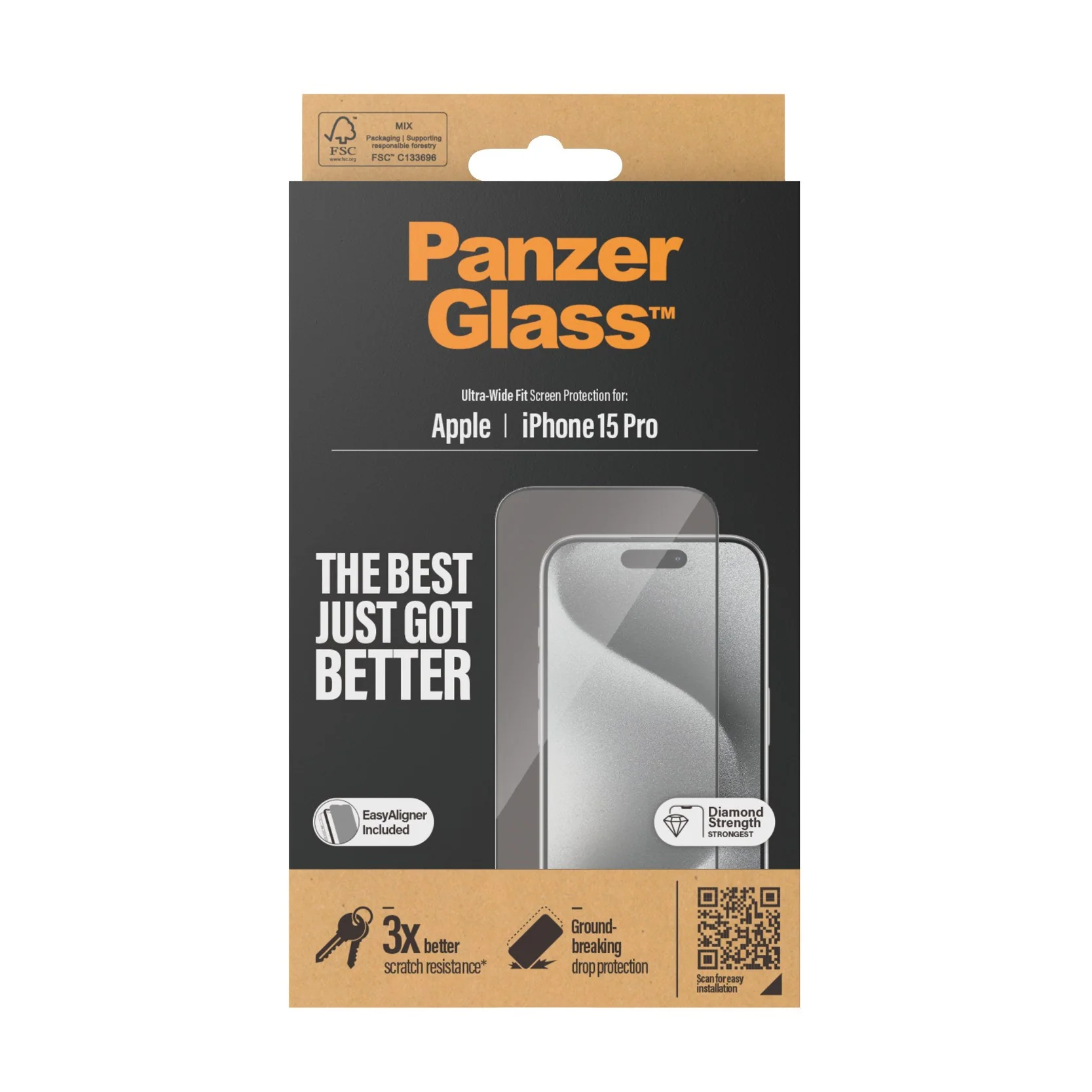 PanzerGlass® Screen Protector iPhone 15 Pro | Ultra-Wide Fit w. EasyAligner - Image 3