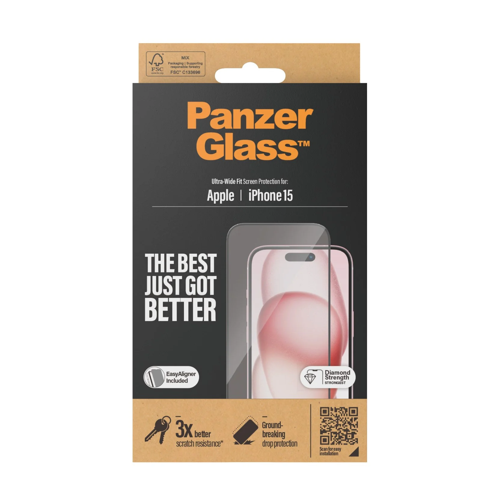 PanzerGlass® Screen Protector iPhone 15 | Ultra-Wide Fit w. EasyAligner - Image 3